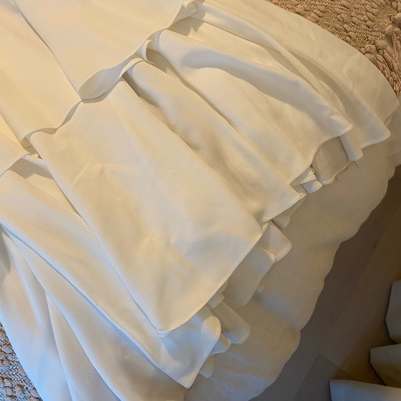 PatBo Ruffle Maxi Dress White Bridal Shower Engagement Party Wedding Size 2 - Picture 13 of 13